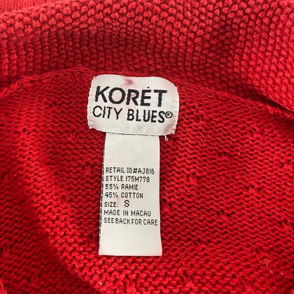 Vintage Twee Hearts Diamonds Wonderland Red Cardigan Sweater Sz Small - Picture 6 of 12